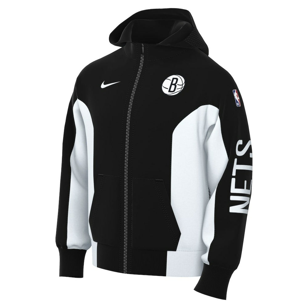 Brooklyn Nets 2023/24 Authentic Showtime Full-Zip Hoodie Black - NBA