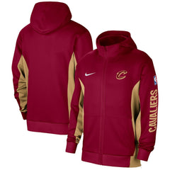 Cleveland Cavaliers 2023/24 Authentic Showtime Full-Zip Hoodie Wine - NBA