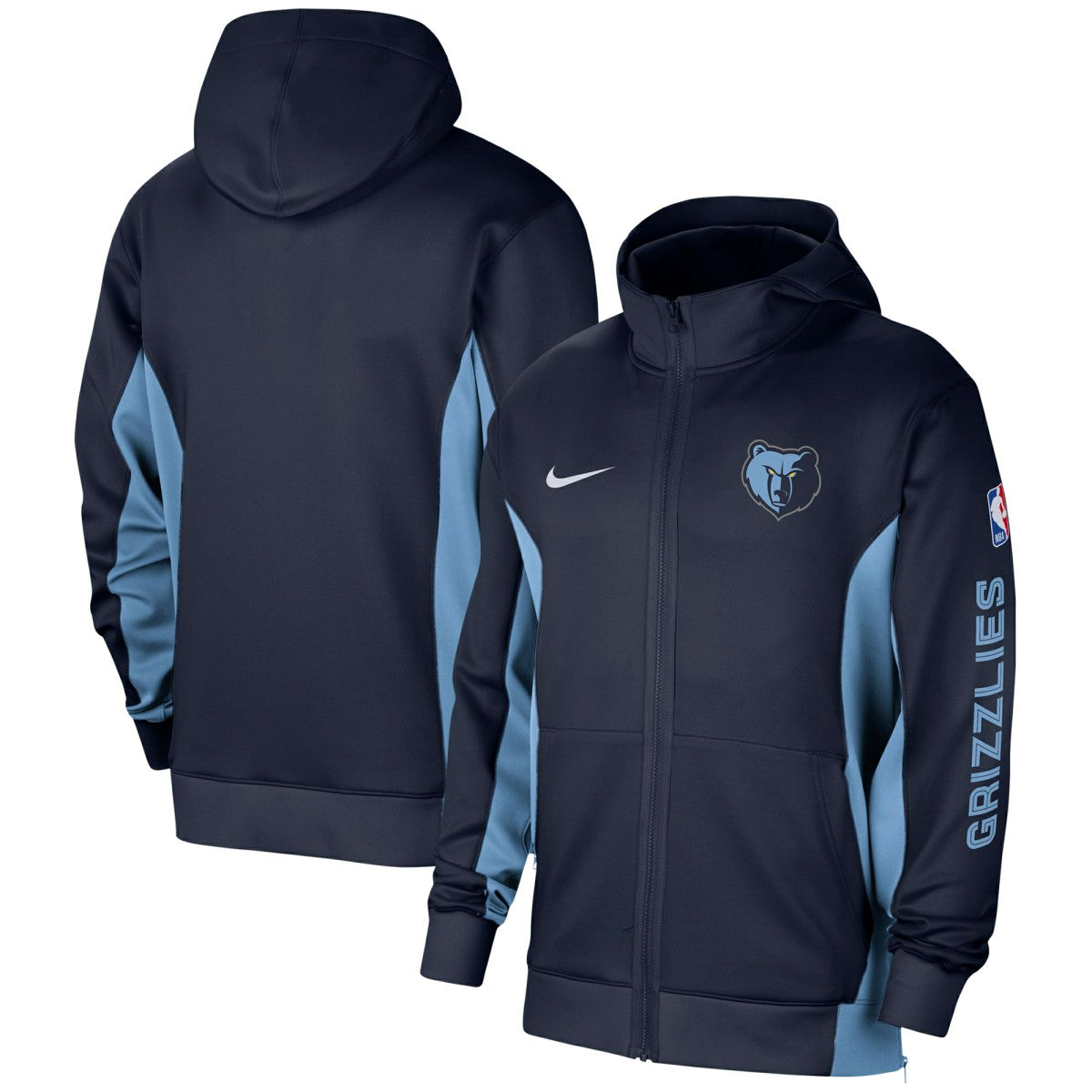 Memphis Grizzlies 2023/24 Authentic Showtime Full-Zip Hoodie Navy - NBA