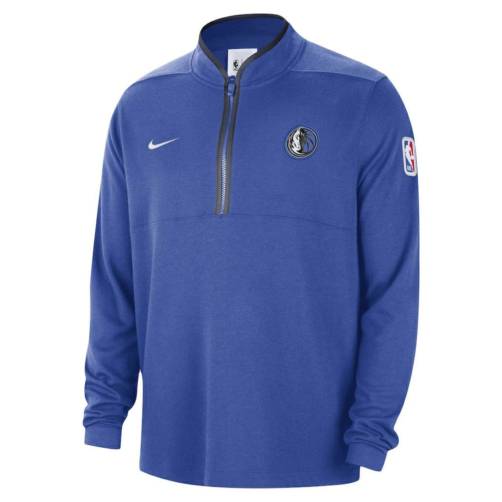 Dallas Mavericks Authentic Performance Half-Zip Jacket Blue - NBA