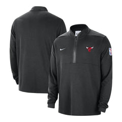 Chicago Bulls Authentic Performance Half-Zip Jacket Black - NBA