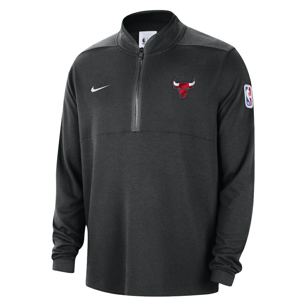 Chicago Bulls Authentic Performance Half-Zip Jacket Black - NBA
