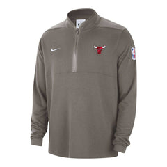 Chicago Bulls Authentic Performance Half-Zip Jacket Olive - NBA