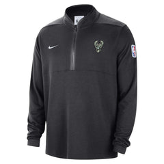 Milwaukee Bucks Authentic Performance Half-Zip Jacket Black - NBA