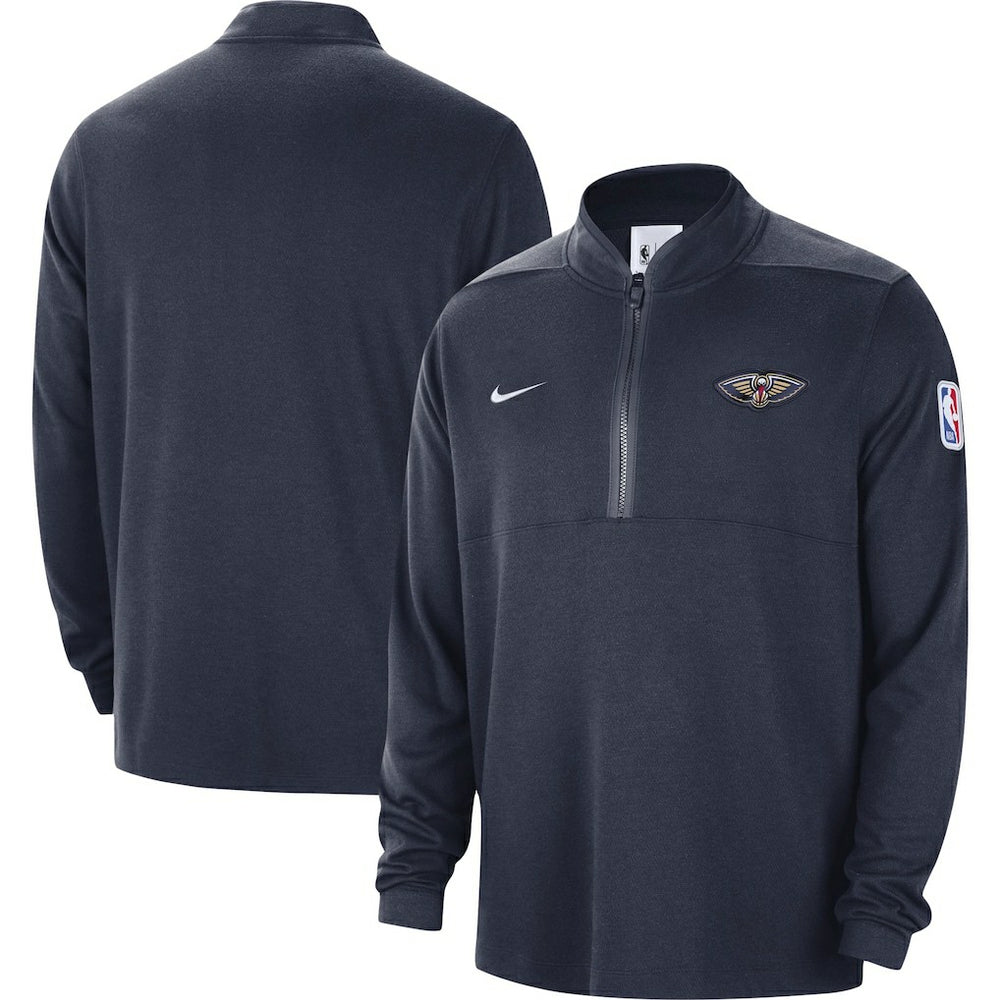 New Orleans Pelicans Authentic Performance Half-Zip Jacket Navy - NBA