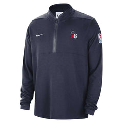 Philadelphia 76ers Authentic Performance Half-Zip Jacket Navy - NBA