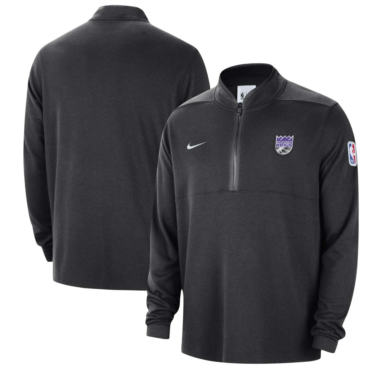 Sacramento Kings Authentic Performance Half-Zip Jacket Black - NBA