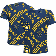 Milwaukee Brewers Stitches Youth Allover Team T-Shirt - MLB