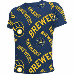 Milwaukee Brewers Stitches Youth Allover Team T-Shirt - MLB