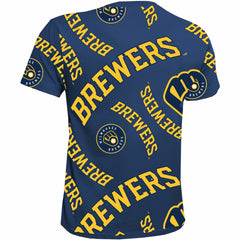 Milwaukee Brewers Stitches Youth Allover Team T-Shirt - MLB