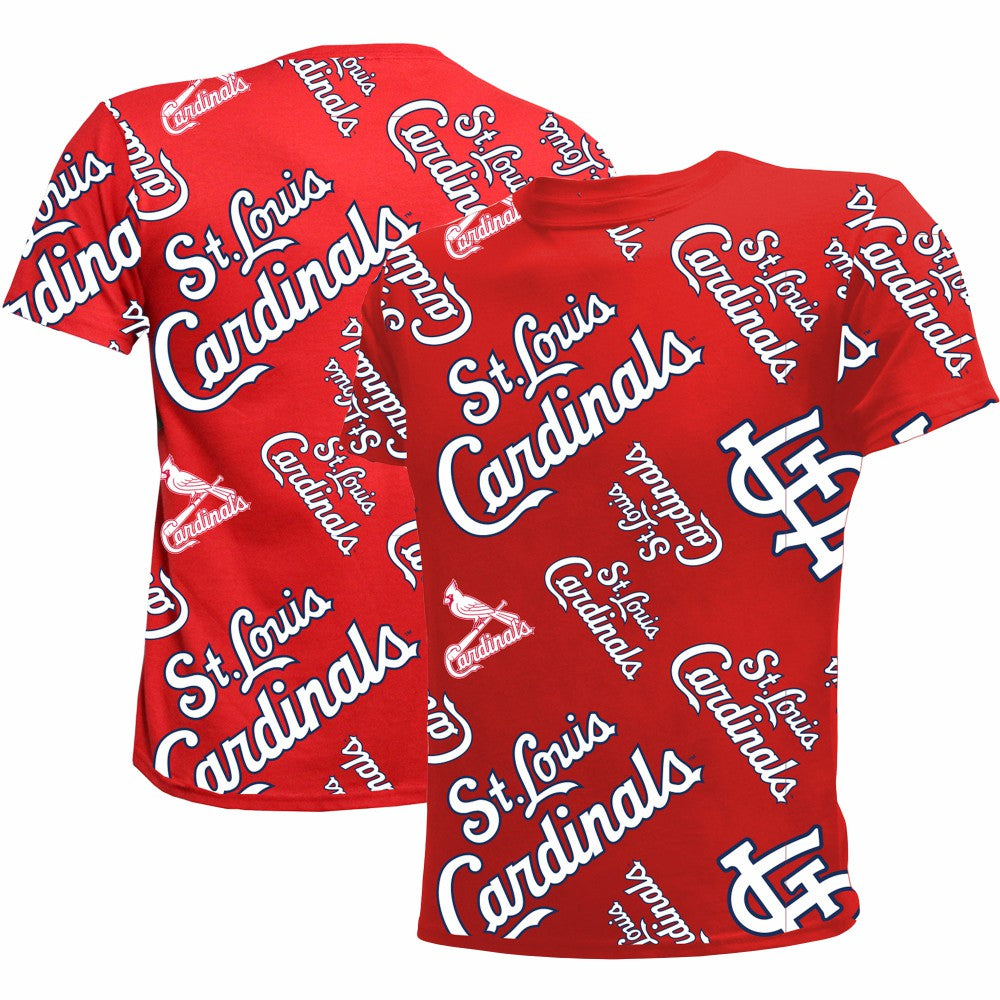 St. Louis Cardinals Stitches Youth Allover Team T-Shirt - MLB