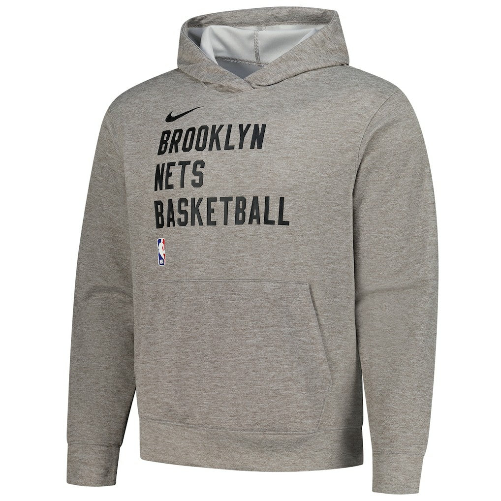 Brooklyn Nets Unisex 2023/24 Performance Spotlight On-Court Practice Pullover Hoodie Heather Gray - NBA