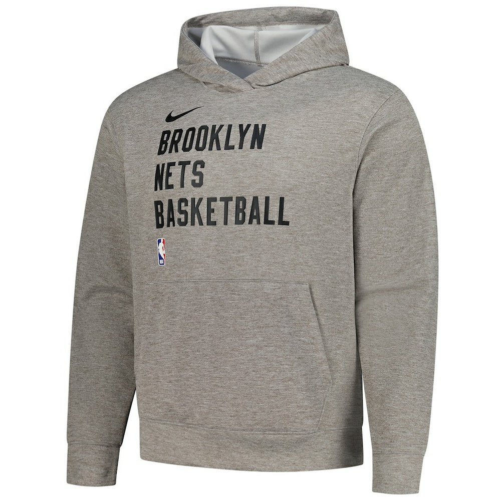 Brooklyn Nets Unisex 2023/24 Performance Spotlight On-Court Practice Pullover Hoodie Heather Gray - NBA
