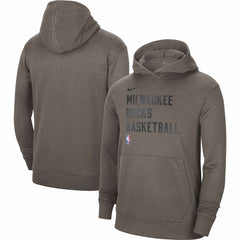 Milwaukee Bucks Unisex 2023/24 Performance Spotlight On-Court Practice Pullover Hoodie Olive - NBA