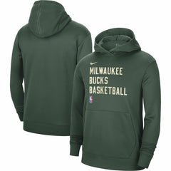 Milwaukee Bucks Unisex 2023/24 Performance Spotlight On-Court Practice Pullover Hoodie Hunter Green - NBA