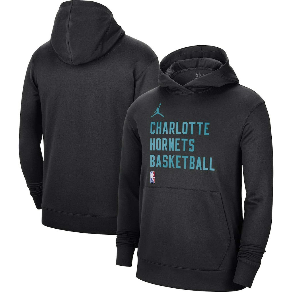 Charlotte Hornets Jordan Brand Unisex 2023/24 Performance Spotlight On-Court Practice Pullover Hoodie Black - NBA