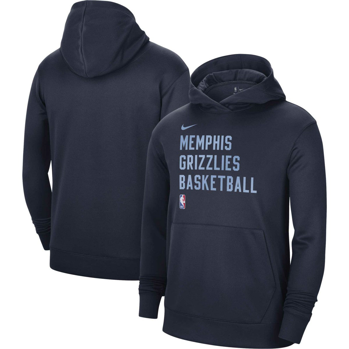 Memphis Grizzlies Unisex 2023/24 Performance Spotlight On-Court Practice Pullover Hoodie Navy - NBA