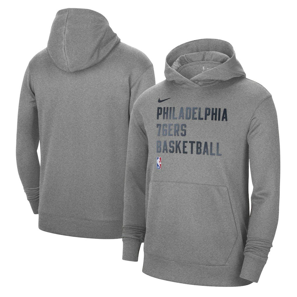 Philadelphia 76ers Unisex 2023/24 Performance Spotlight On-Court Practice Pullover Hoodie Heather Gray - NBA