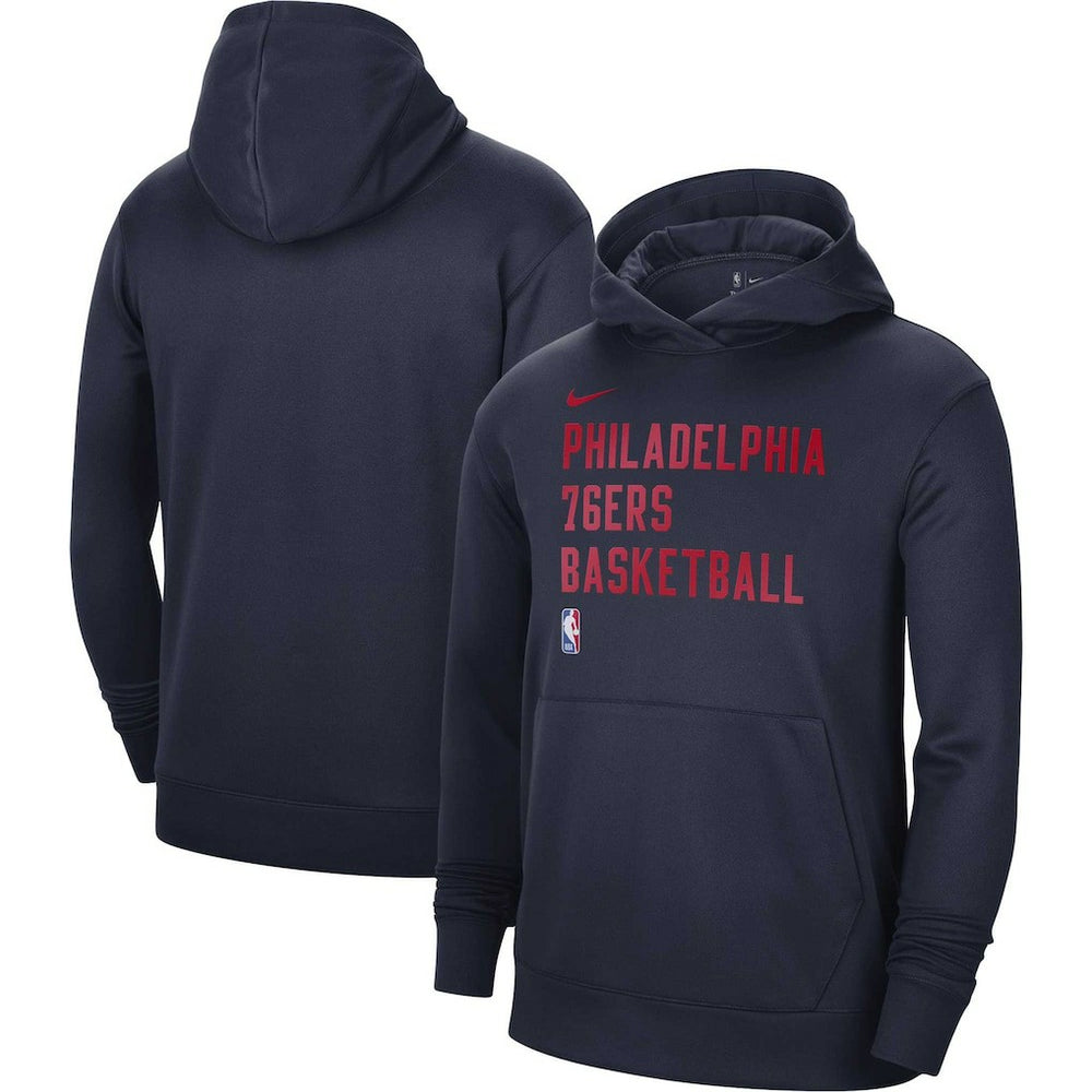 Philadelphia 76ers Unisex 2023/24 Performance Spotlight On-Court Practice Pullover Hoodie Navy - NBA