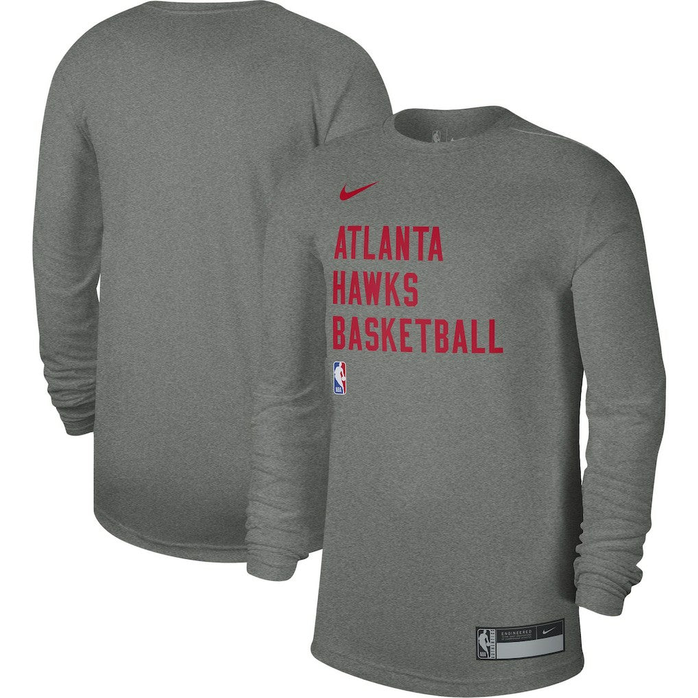 Atlanta Hawks Unisex 2023/24 Legend On-Court Practice Performance Long Sleeve T-Shirt Heather Gray - NBA