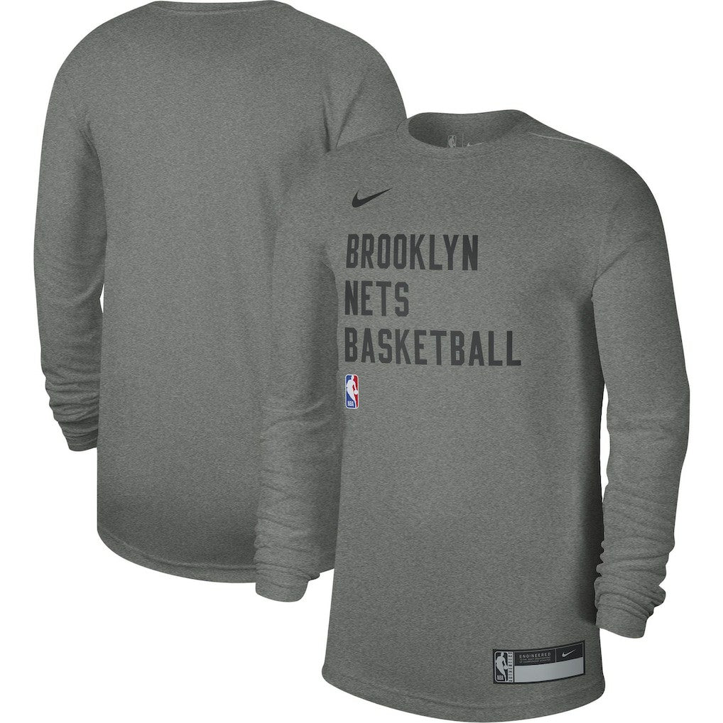 Brooklyn Nets Unisex 2023/24 Legend On-Court Practice Long Sleeve T-Shirt Heather Gray - NBA