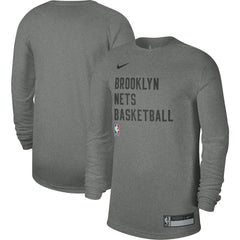 Brooklyn Nets Unisex 2023/24 Legend On-Court Practice Long Sleeve T-Shirt Heather Gray - NBA