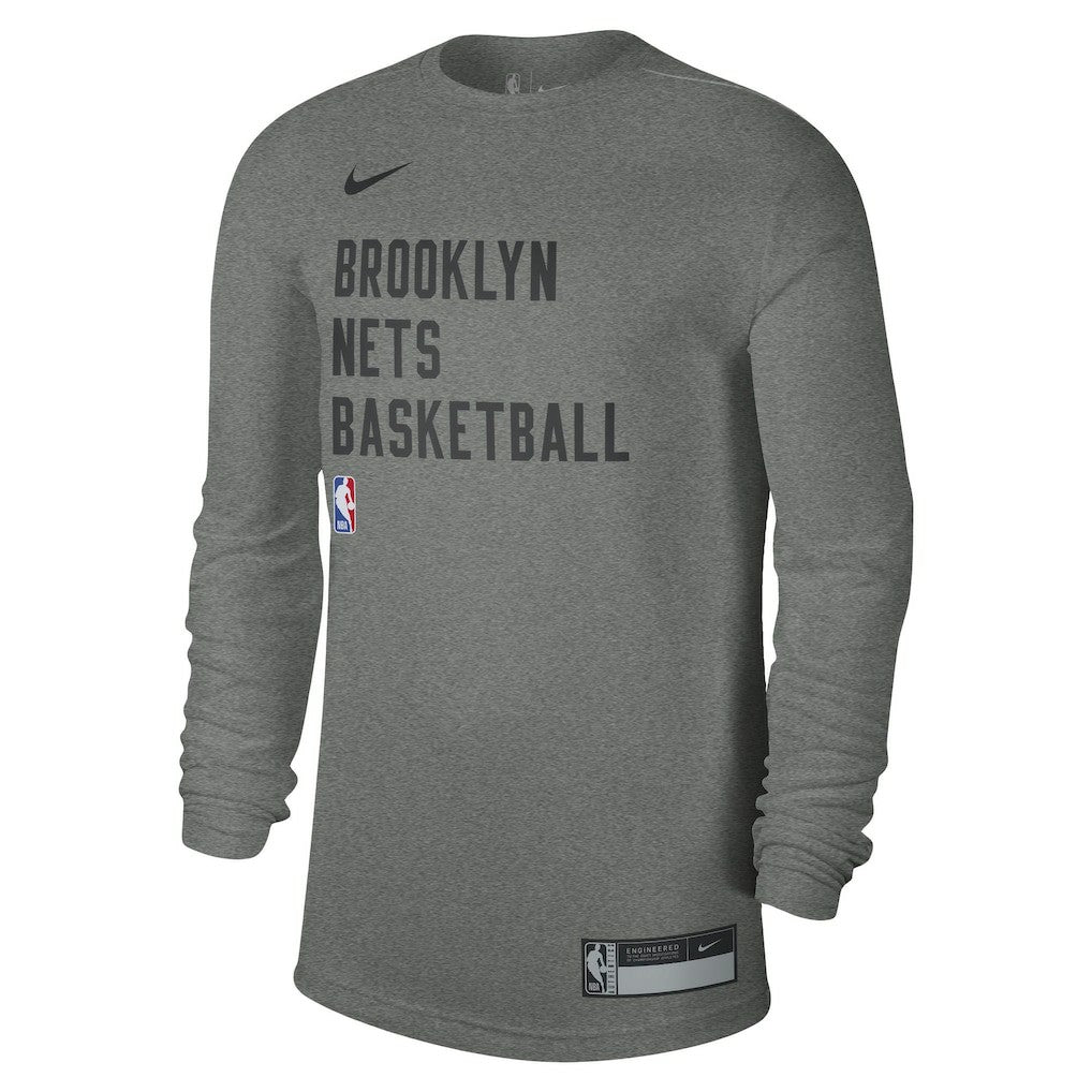 Brooklyn Nets Unisex 2023/24 Legend On-Court Practice Long Sleeve T-Shirt Heather Gray - NBA