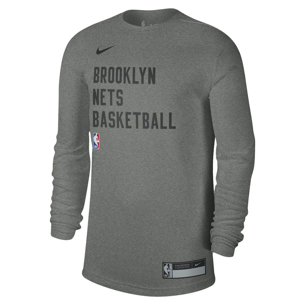 Brooklyn Nets Unisex 2023/24 Legend On-Court Practice Long Sleeve T-Shirt Heather Gray - NBA