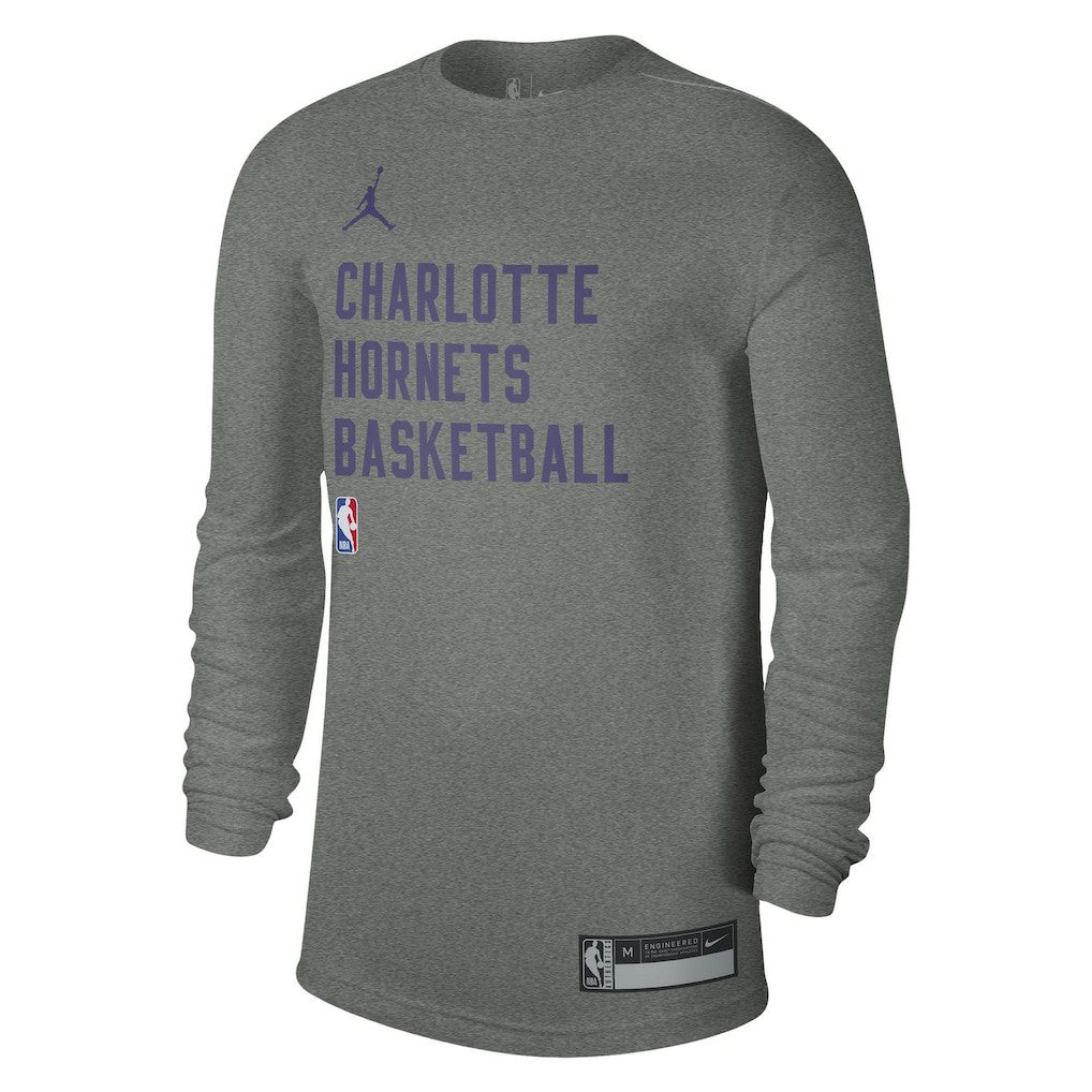 Charlotte Hornets Jordan Brand Unisex 2023/24 Legend On-Court Practice Long Sleeve T-Shirt Heather Gray - NBA