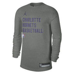 Charlotte Hornets Jordan Brand Unisex 2023/24 Legend On-Court Practice Long Sleeve T-Shirt Heather Gray - NBA