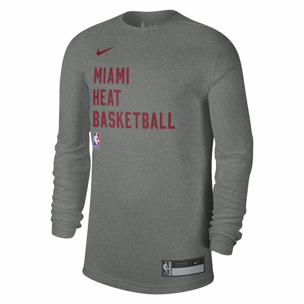 Miami Heat Unisex 2023/24 Legend On-Court Practice Long Sleeve T-Shirt Heather Gray - NBA