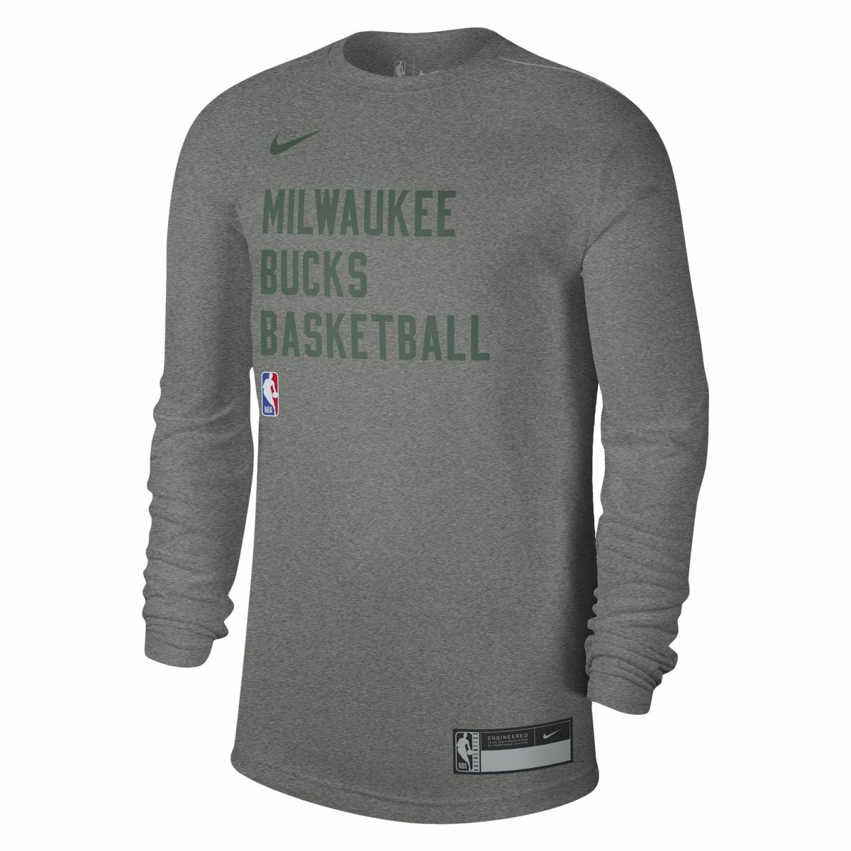 Milwaukee Bucks Unisex 2023/24 Legend On-Court Practice Long Sleeve T-Shirt Heather Gray - NBA