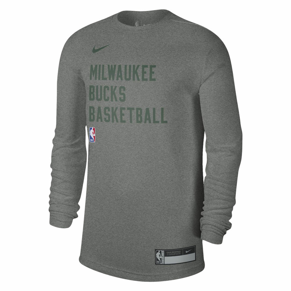 Milwaukee Bucks Unisex 2023/24 Legend On-Court Practice Long Sleeve T-Shirt Heather Gray - NBA