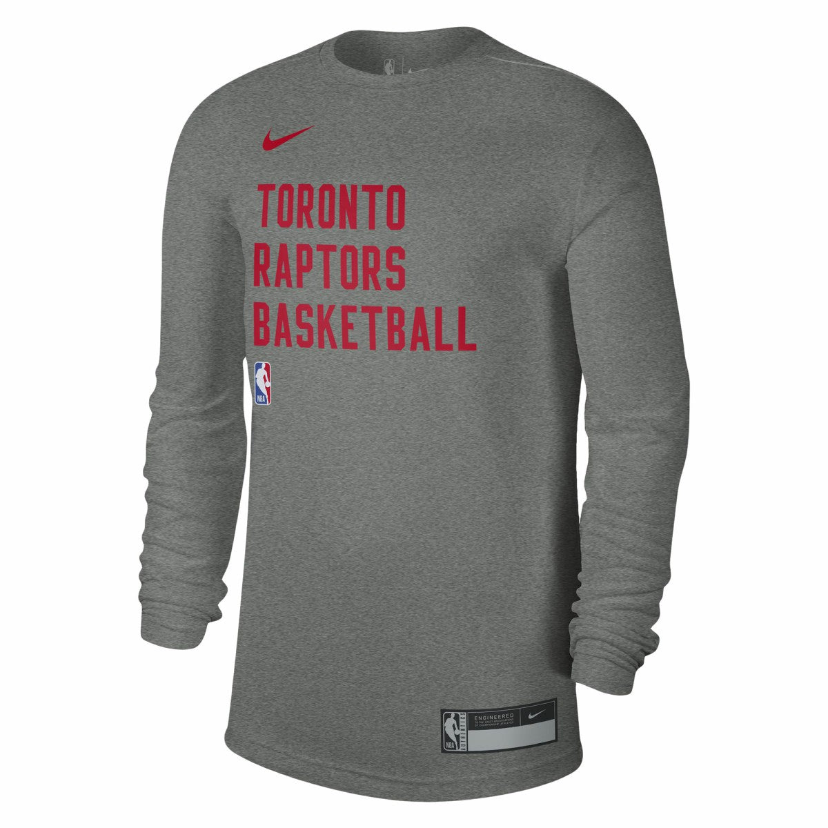 Toronto Raptors Unisex 2023/24 Legend On-Court Practice Long Sleeve T-Shirt Heather Gray - NBA