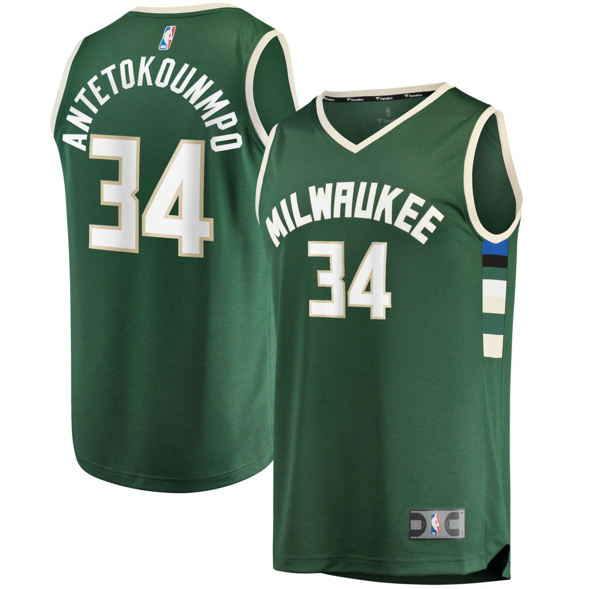 Giannis Antetokounmpo Milwaukee Bucks Big & Tall Fast Break Player Jersey Hunter Green Icon Edition - NBA