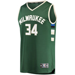 Giannis Antetokounmpo Milwaukee Bucks Big & Tall Fast Break Player Jersey Hunter Green Icon Edition - NBA