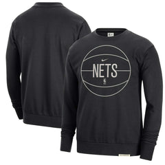 Brooklyn Nets 2023/24 Authentic Standard Issue Travel Performance Pullover Sweatshirt Black - NBA