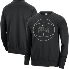 Chicago Bulls 2023/24 Authentic Standard Issue Travel Performance Pullover Sweatshirt Black - NBA