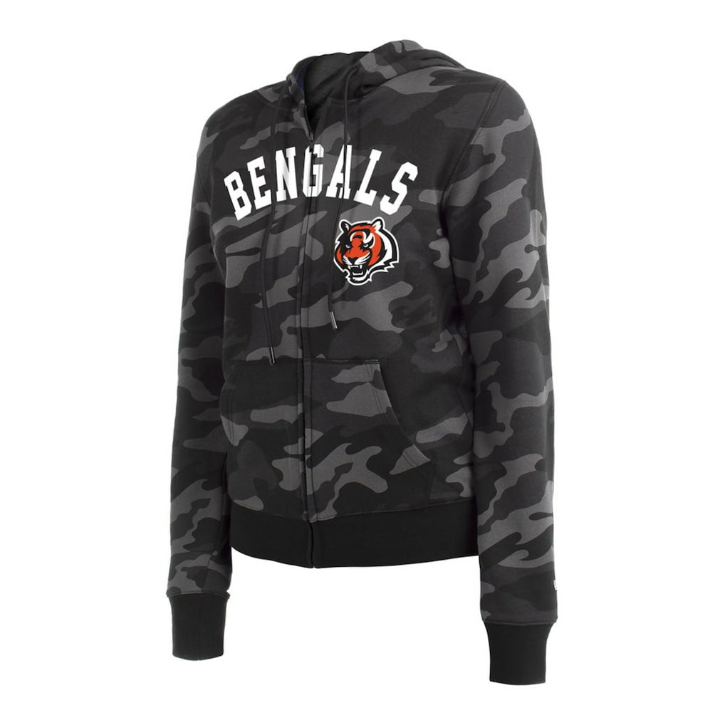 Cincinnati Bengals New Era Women's Camo Full-Zip Hoodie Black | NFL