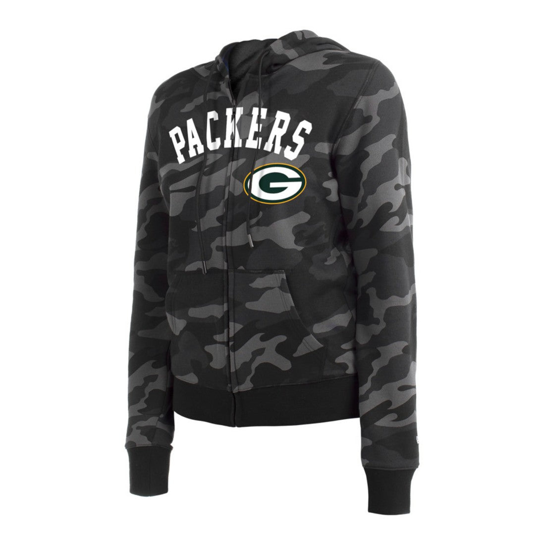 Green Bay Packers New Era Women's Camo Full-Zip Hoodie Black | NFL