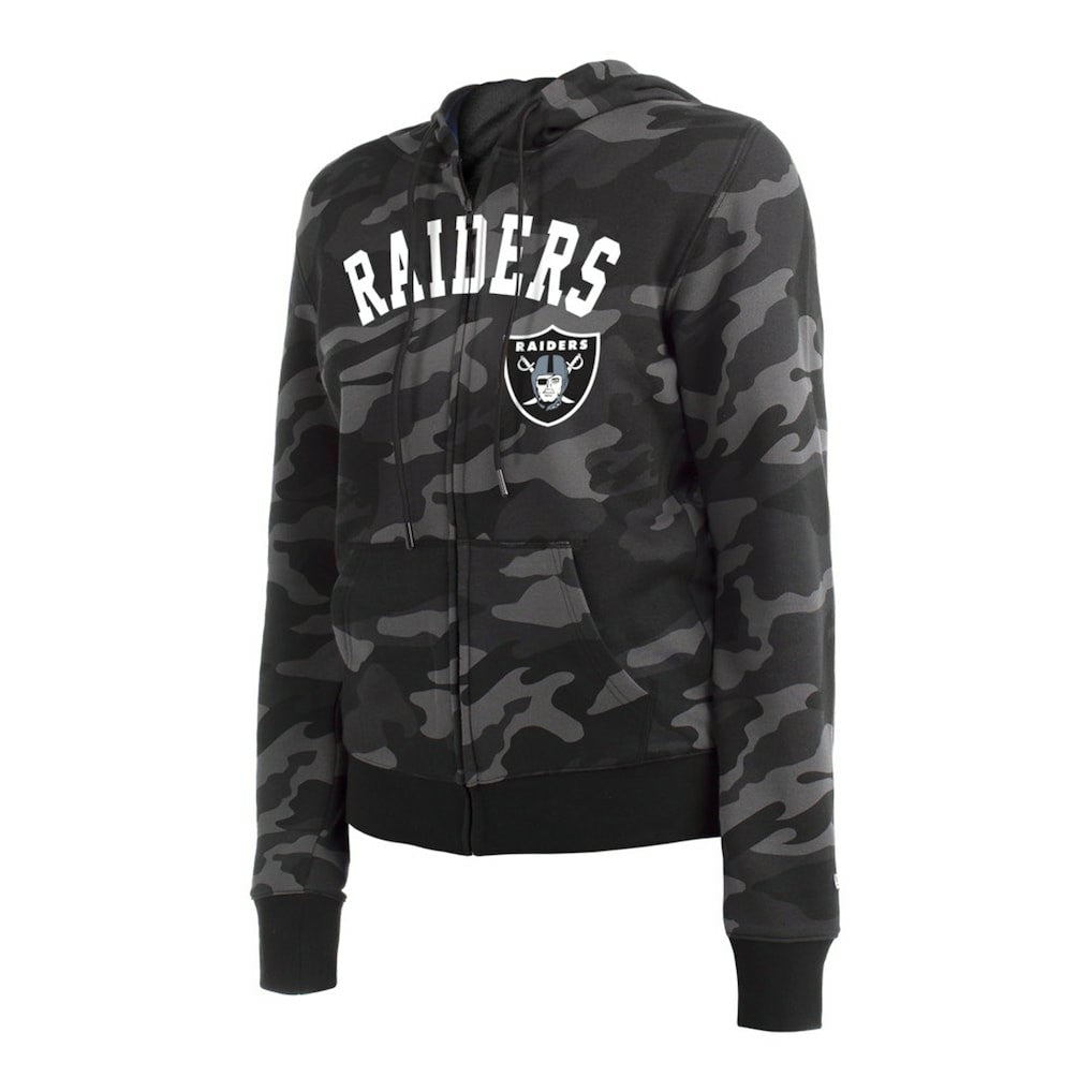 Las Vegas Raiders New Era Women's Camo Full-Zip Hoodie Black | NFL