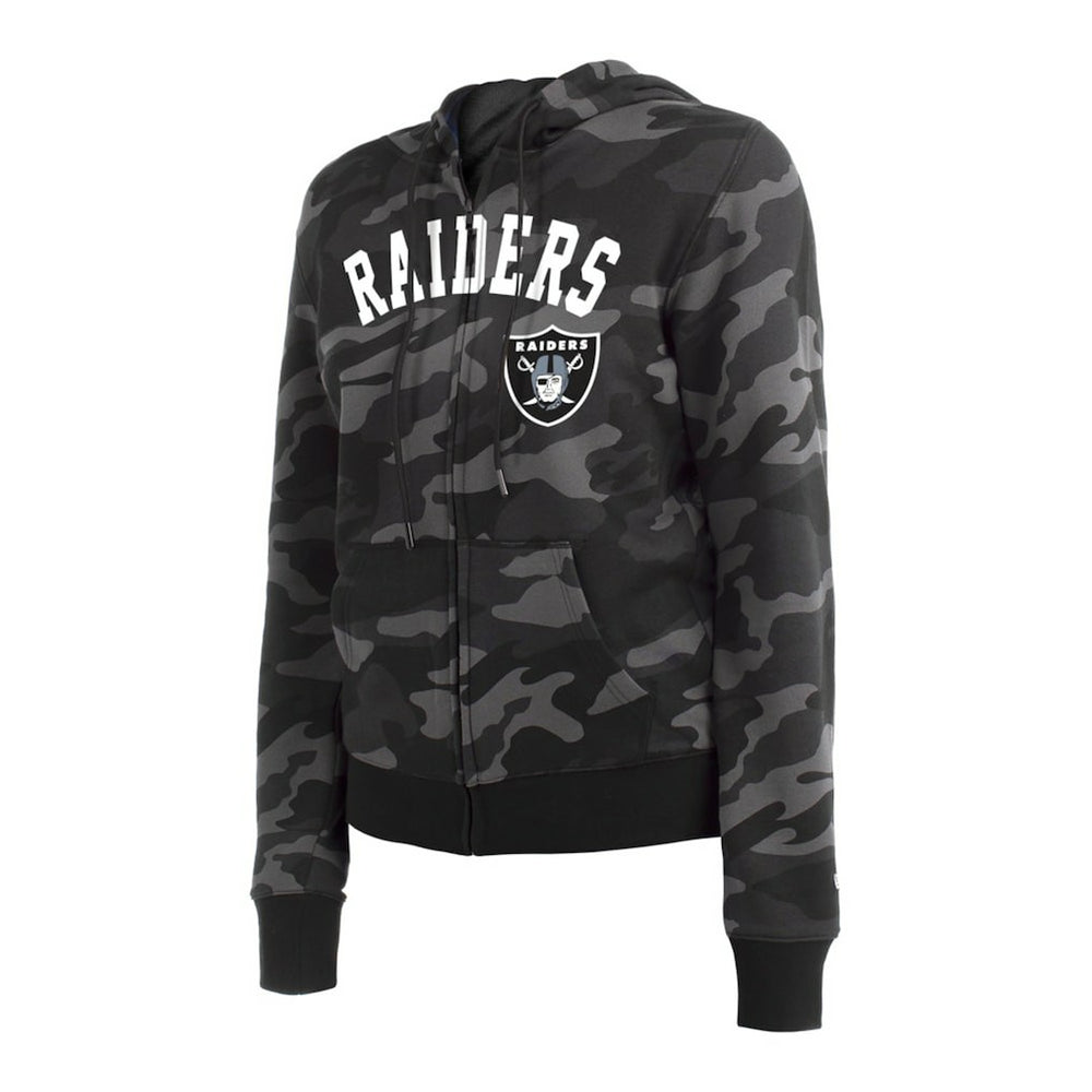 Las Vegas Raiders New Era Women's Camo Full-Zip Hoodie Black | NFL