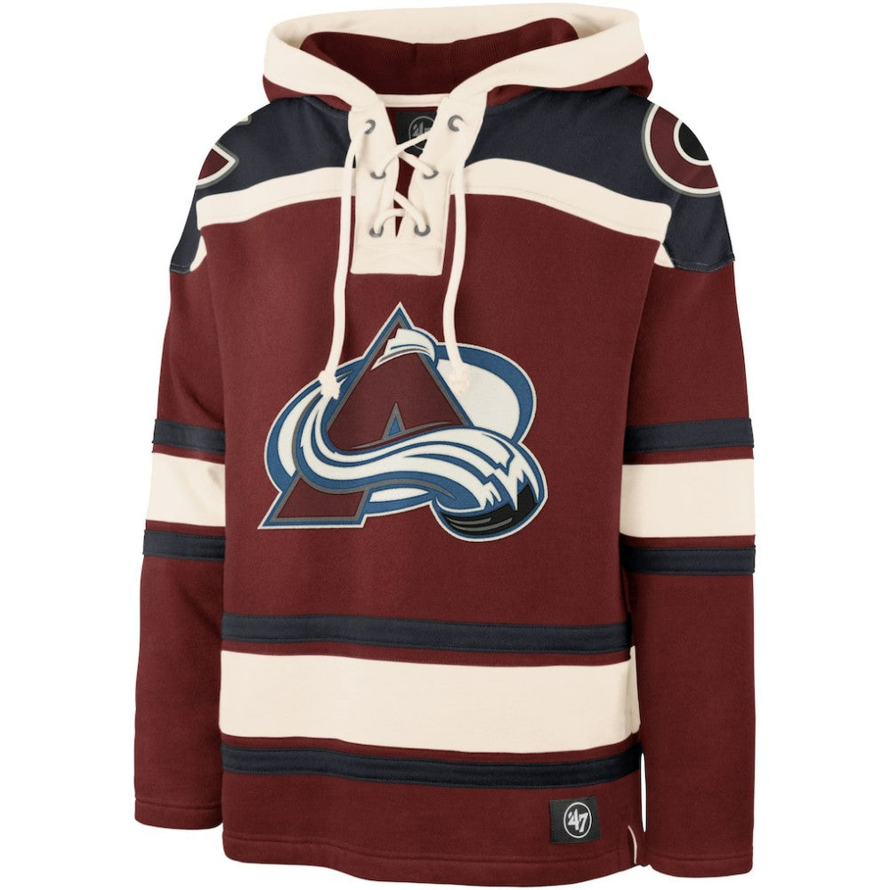 Cale Makar Colorado Avalanche '47 Player Name & Number Lacer Pullover Hoodie - Burgundy - NHL
