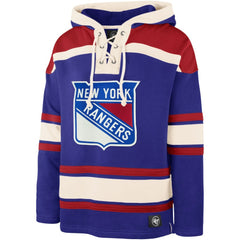 Mika Zibanejad New York Rangers '47 Player Name & Number Lacer Pullover Hoodie - Blue - NHL