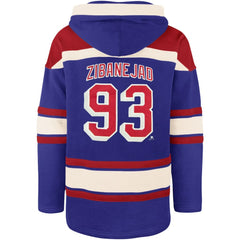 Mika Zibanejad New York Rangers '47 Player Name & Number Lacer Pullover Hoodie - Blue - NHL