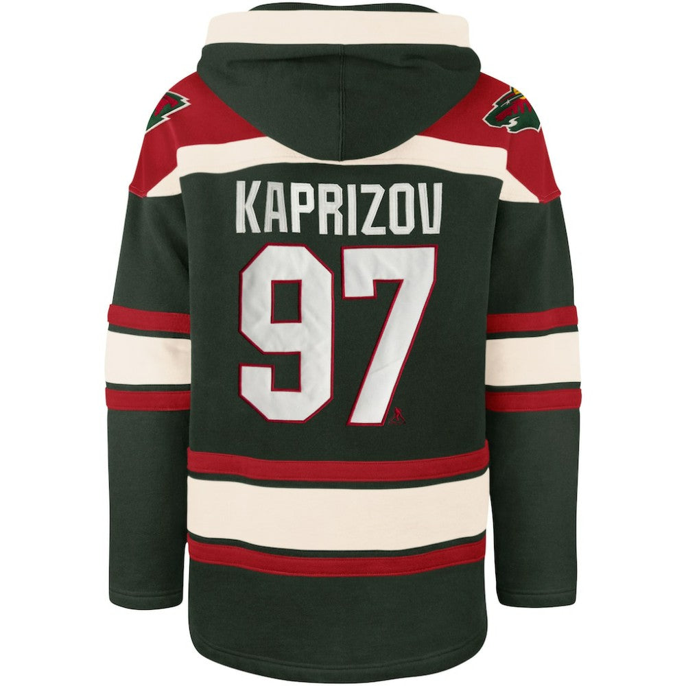 Kirill Kaprizov Minnesota Wild '47 Player Name & Number Lacer Pullover Hoodie - Green - NHL