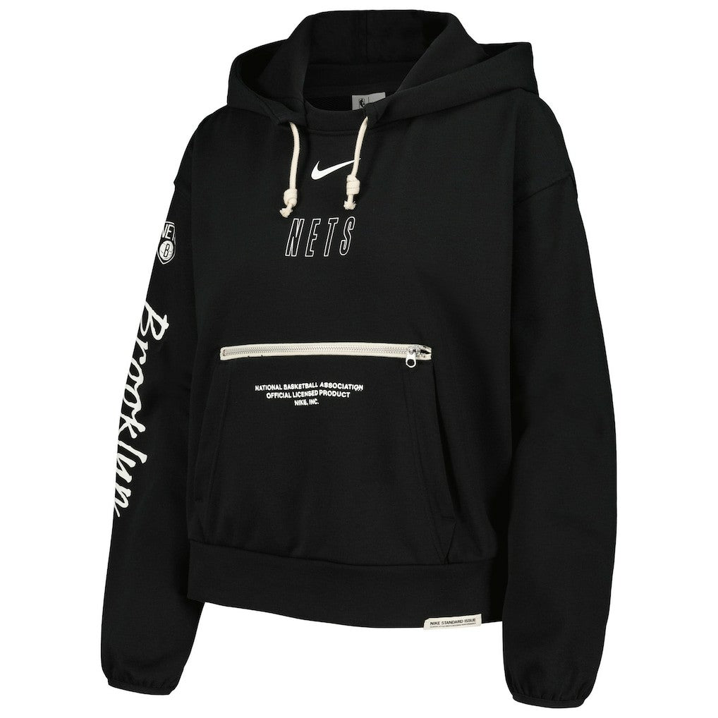 Brooklyn Nets Women's Courtside Standard Issue Performance Pullover Hoodie Black - NBA