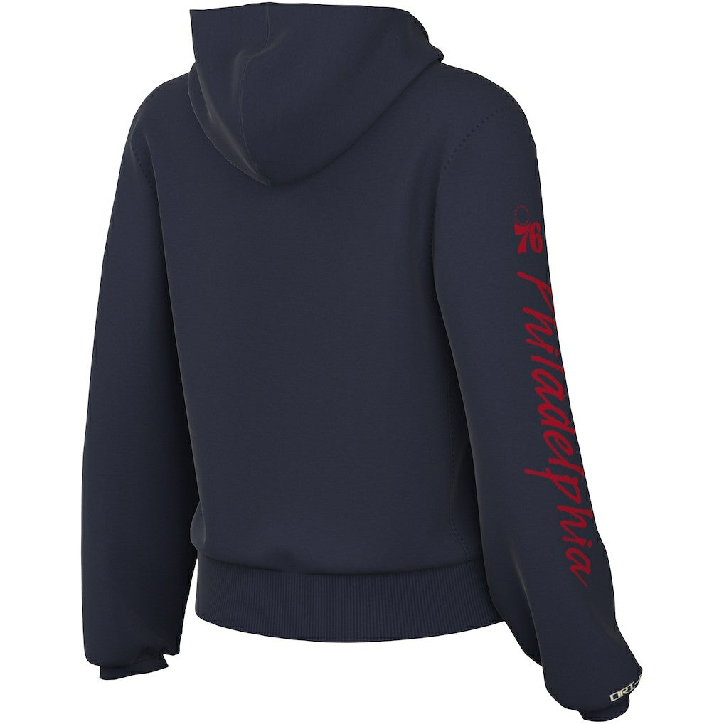 Philadelphia 76ers Women's Courtside Standard Issue Performance Pullover Hoodie Navy - NBA