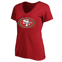 Christian McCaffrey San Francisco 49ers Women's Plus Size Fair Catch Name & Number Scoop Neck T-Shirt Scarlet | NFL