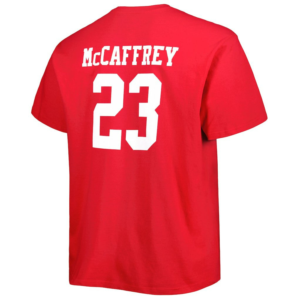 Christian McCaffrey San Francisco 49ers Big & Tall Player Name & Number T-Shirt Scarlet | Fanatics